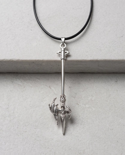 Winged Halberd Spear Necklace