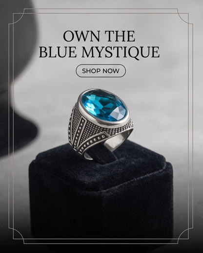 Aquamarine Gemstone Beaded Surround Chevron Stippled Silver Ring