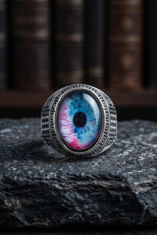 Vintage Sterling Silver Mystic Dual-Tone Eye Ring
