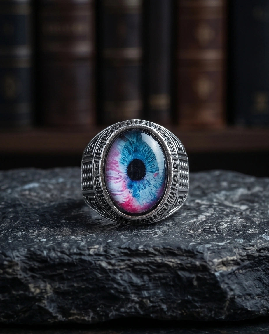 Vintage Sterling Silver Mystic Dual-Tone Eye Ring