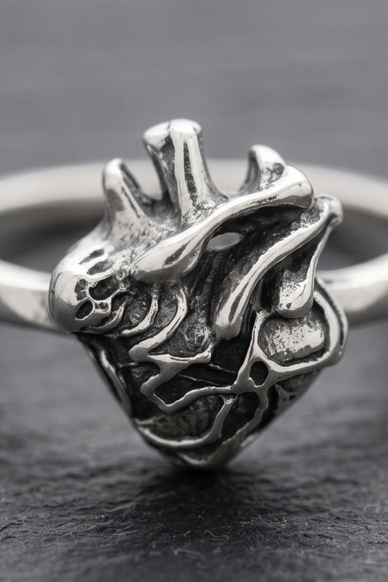 Gothic Sterling Silver Anatomical Heart Ring
