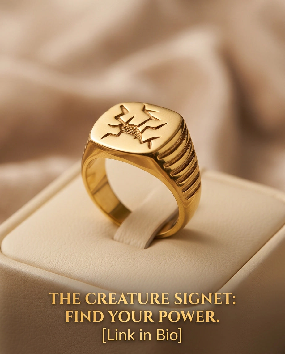 Fractured Mosaic Gold Signet Ring
