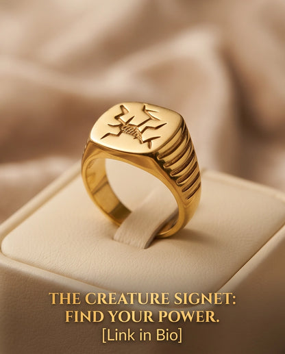 Fractured Mosaic Gold Signet Ring