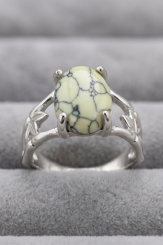 Earthy Mint Leaf Statement Ring