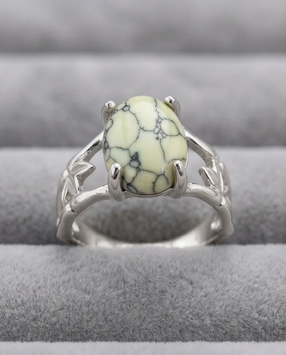 Earthy Mint Leaf Statement Ring