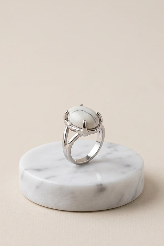 White Canyon Howlite Statement Ring