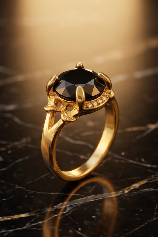 Golden Obsidian Solis Filigree Ring