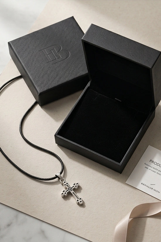 Silver Detailed Decorative Cross Necklace