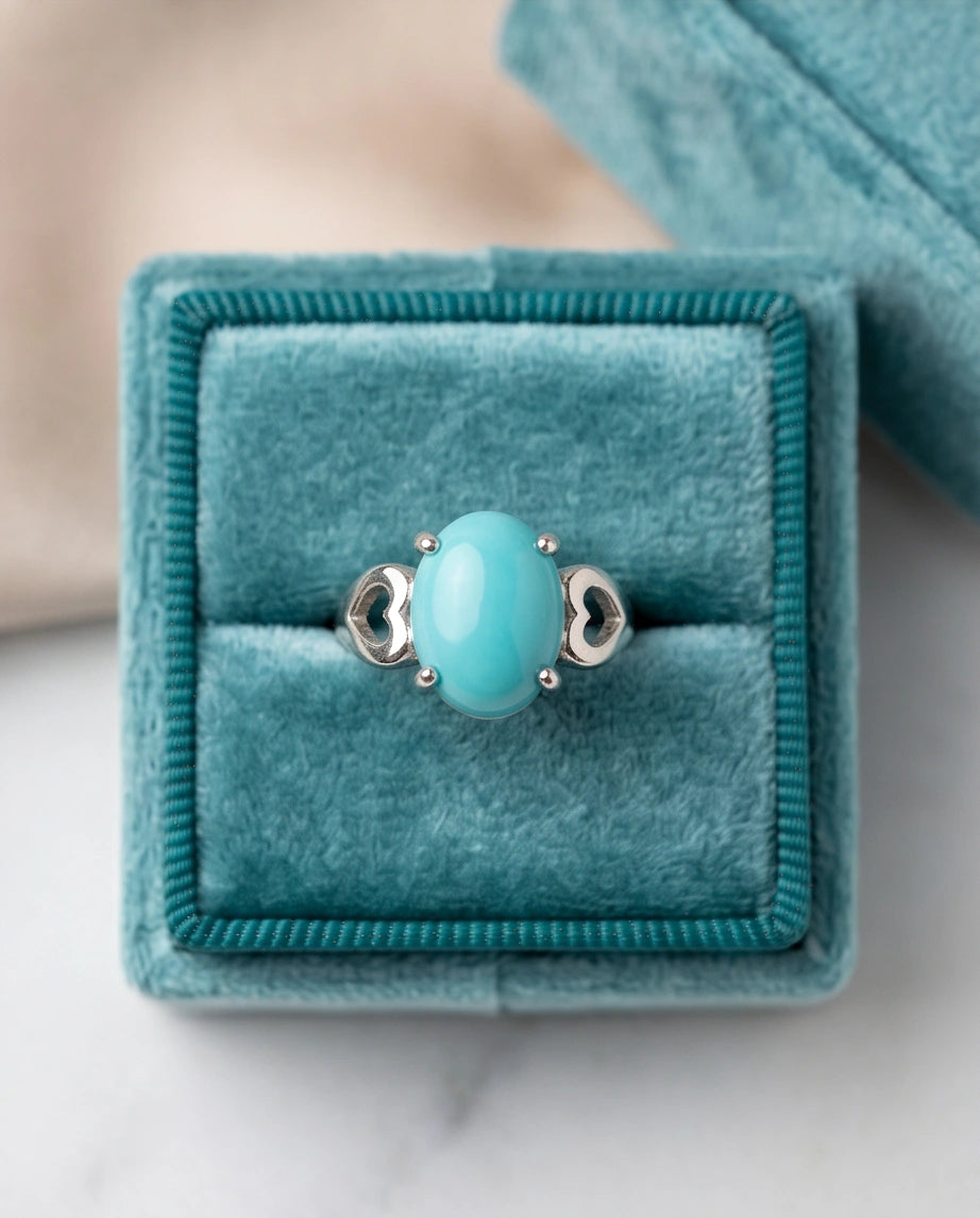 Celestial Heart Azure Turquoise Ring