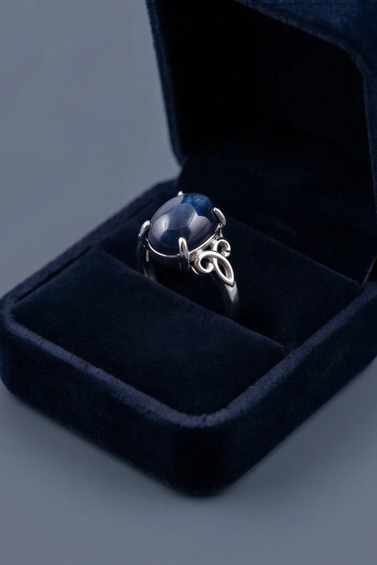 Silver Sapphire Filigree Ring