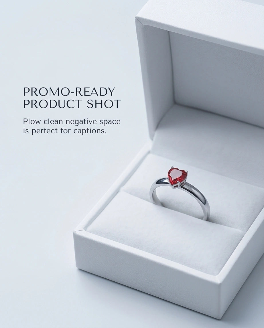 Sterling Silver Heart-Cut Red Garnet Solitaire Ring