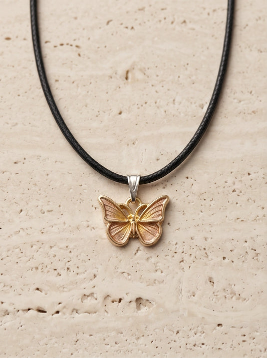 Gold & Rose Gold Butterfly Pendant Necklace