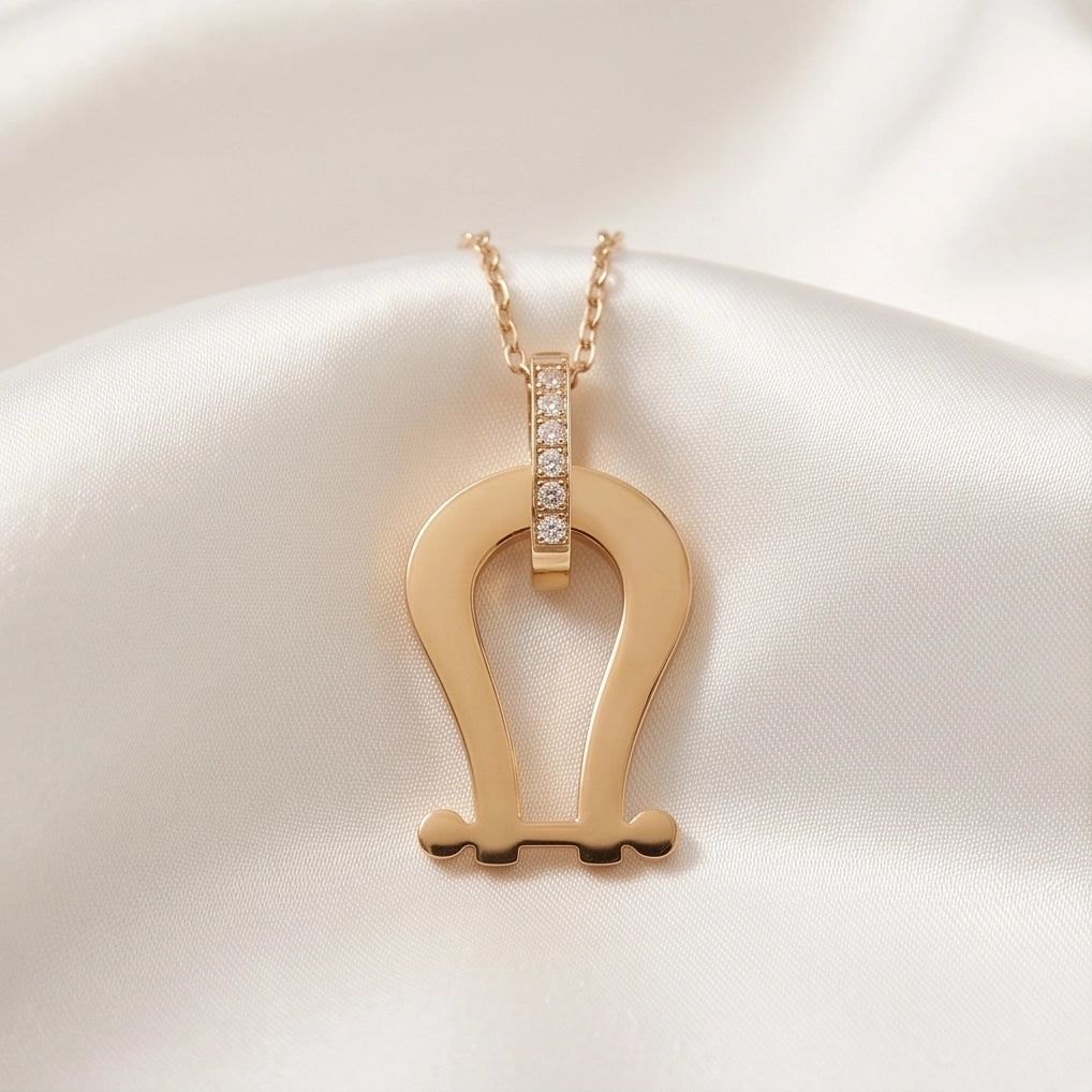 Gold Diamond-Cut Clover Pendant Necklace