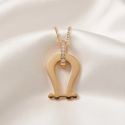 Gold Diamond-Cut Clover Pendant Necklace
