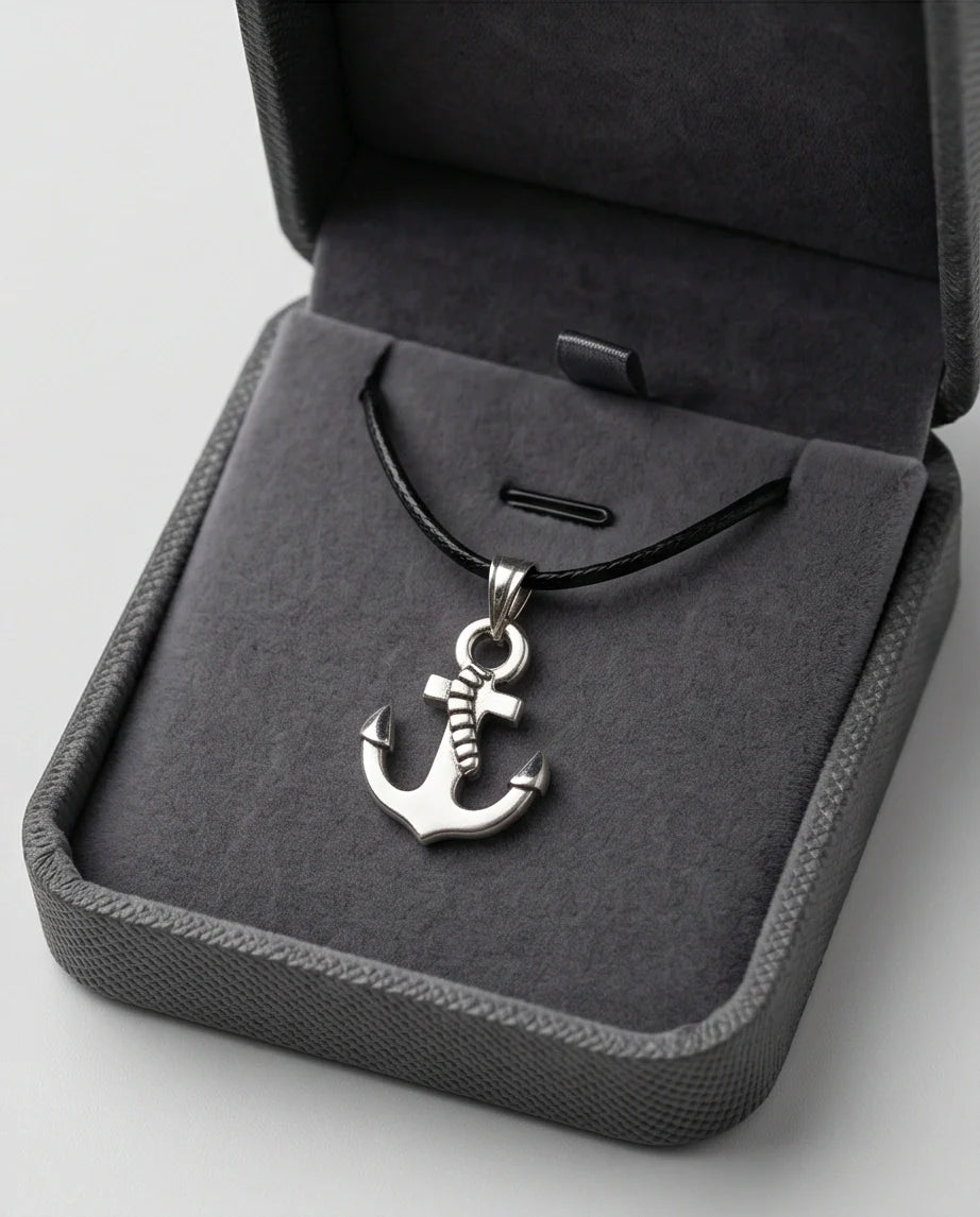 The Sailor’s Pride Polished Anchor Necklace