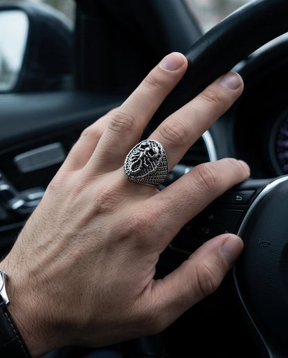 Arachnid Lattice Filigree Silver Ring