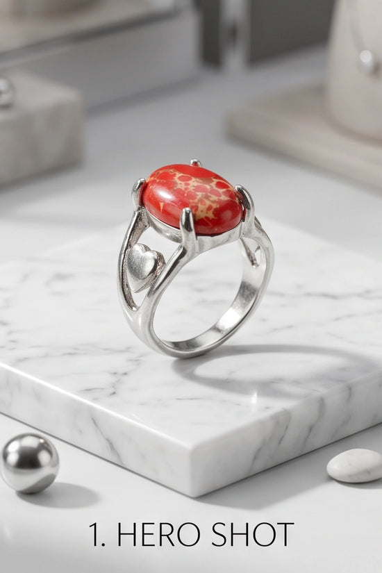 Crimson Heart Imperial Jasper Ring