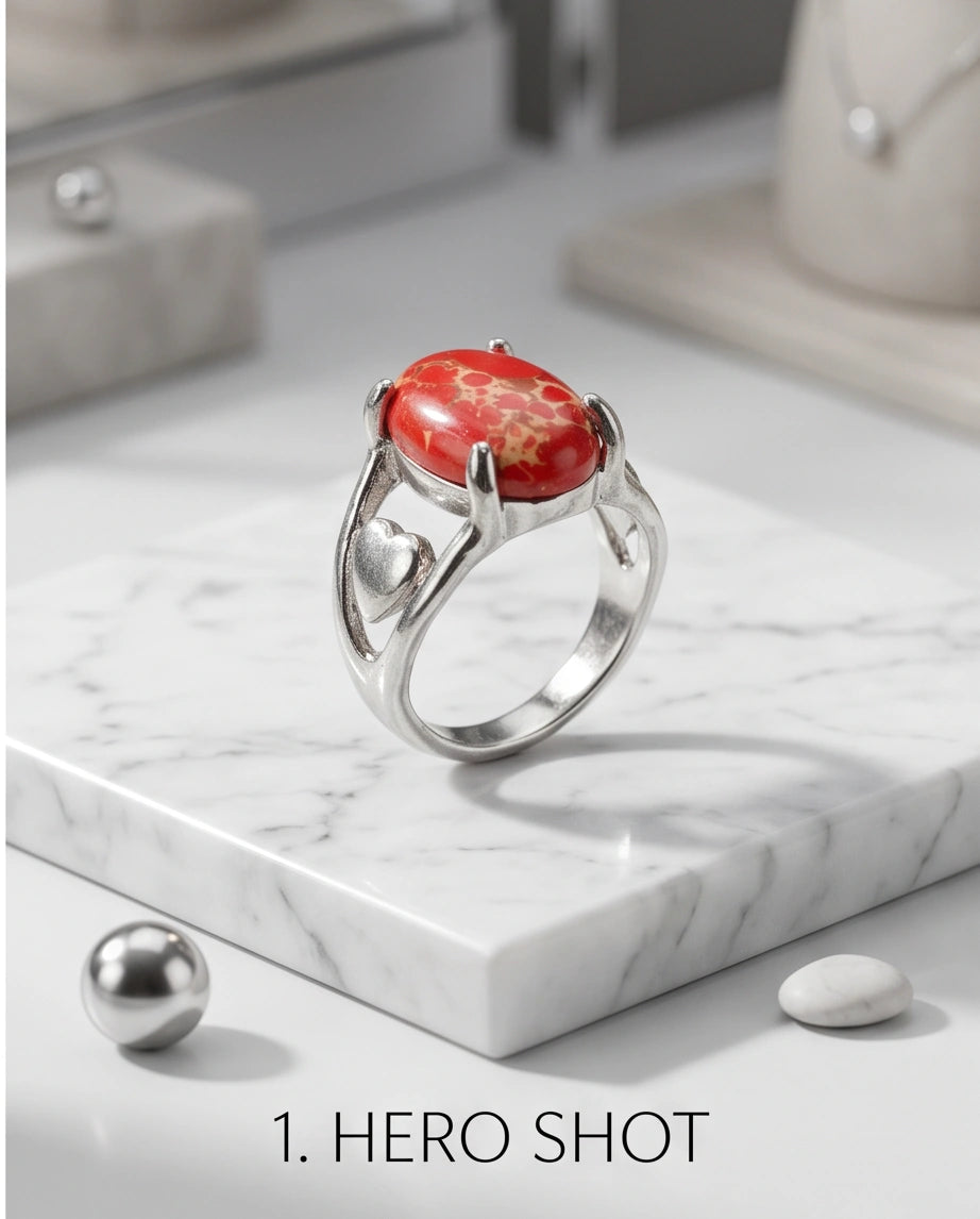 Crimson Heart Imperial Jasper Ring