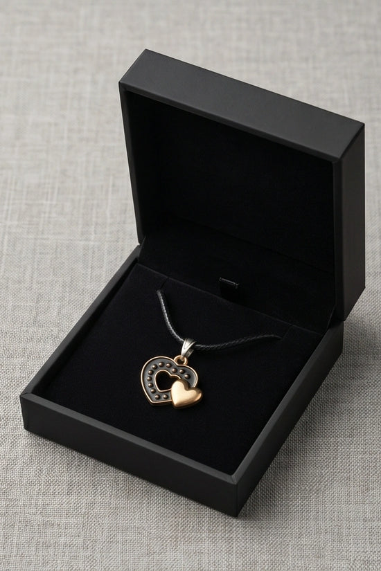 Gold and Black Layered Heart Necklace
