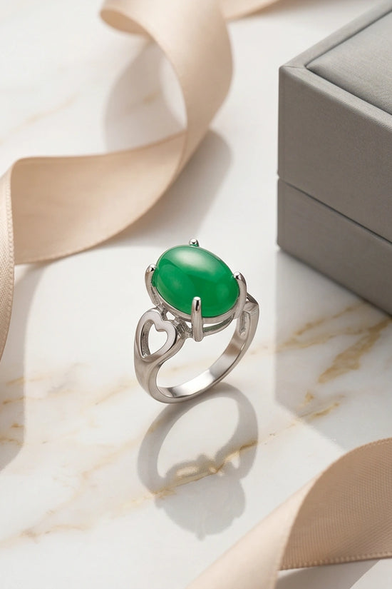 Imperial Heart Green Jade Ring