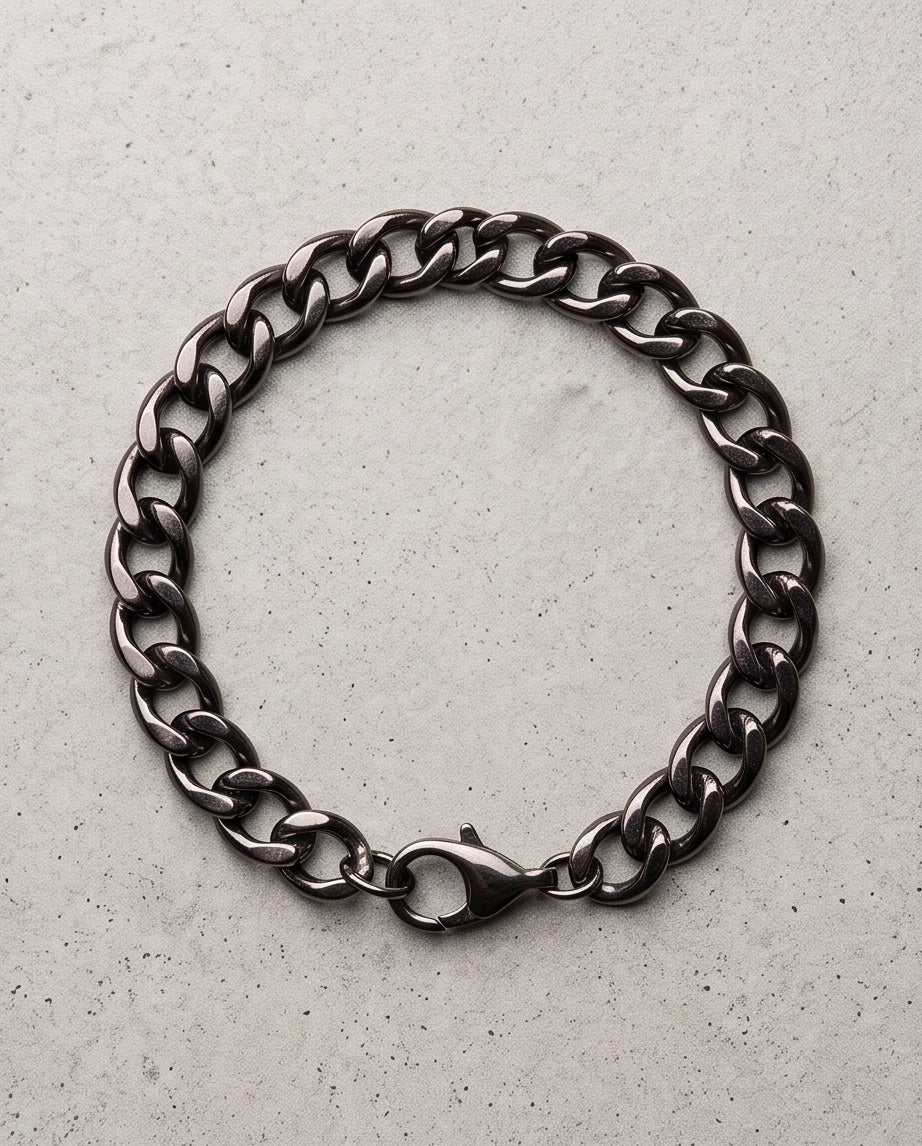 Gunmetal Black Curb Chain Bracelet