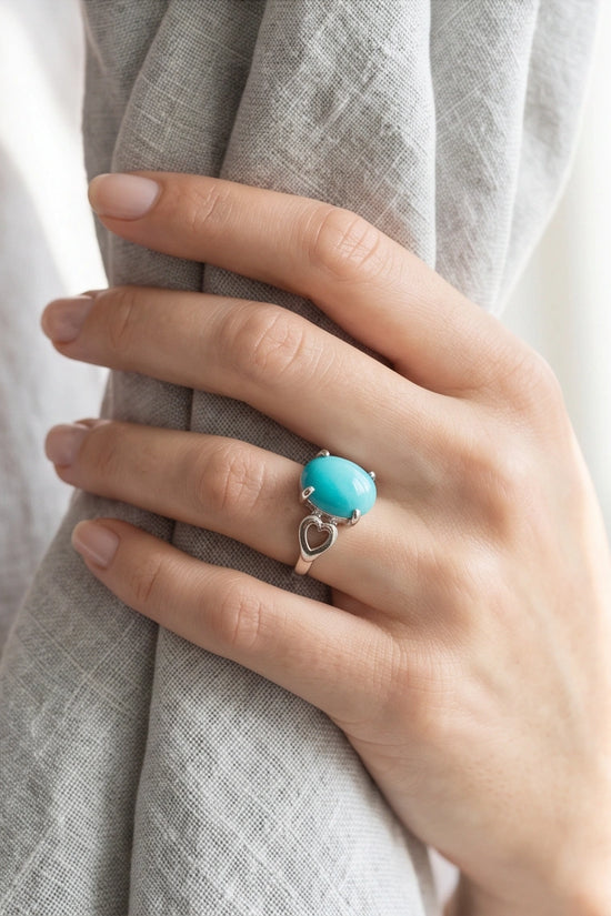 Celestial Heart Azure Turquoise Ring