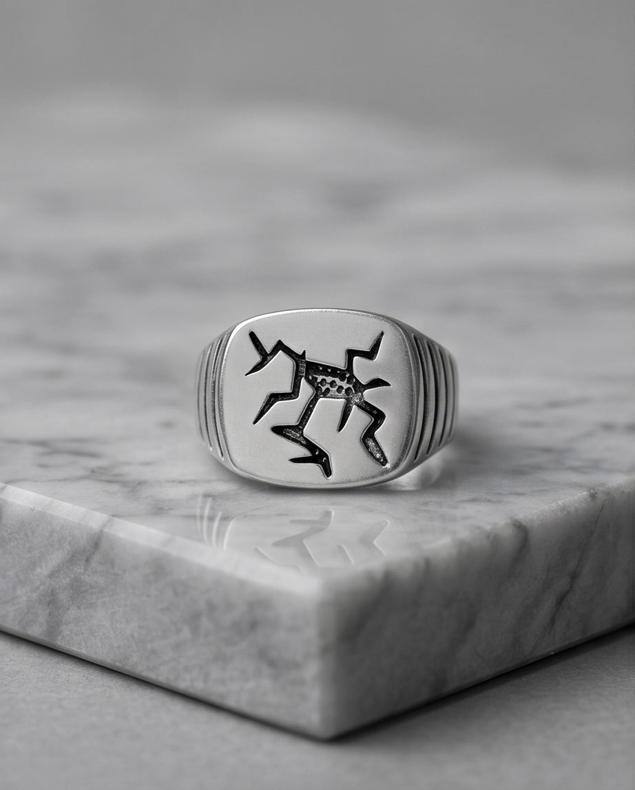 Tribal Glyph Signet Ring