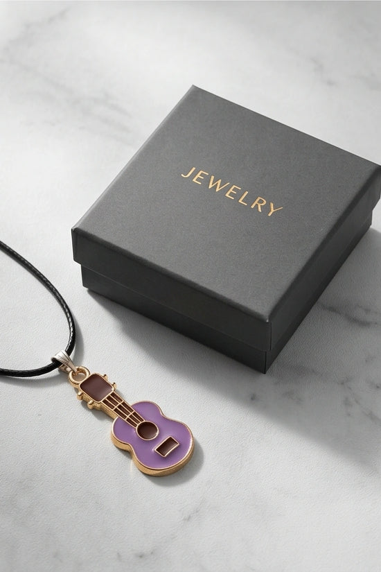 Gold and Purple Acoustic Guitar Necklace