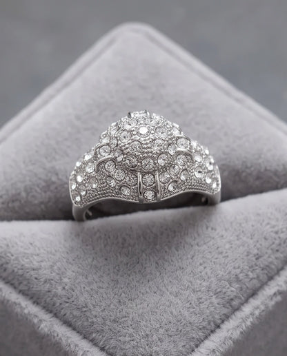 Full-Pavé Starburst Dome Signet Ring