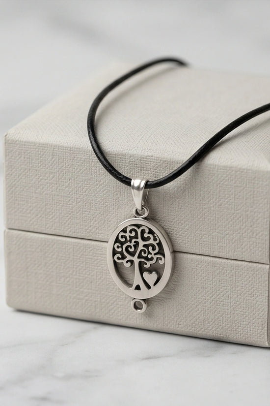 The Loving Roots: Whimsical Tree of Life & Heart Pendant Necklace