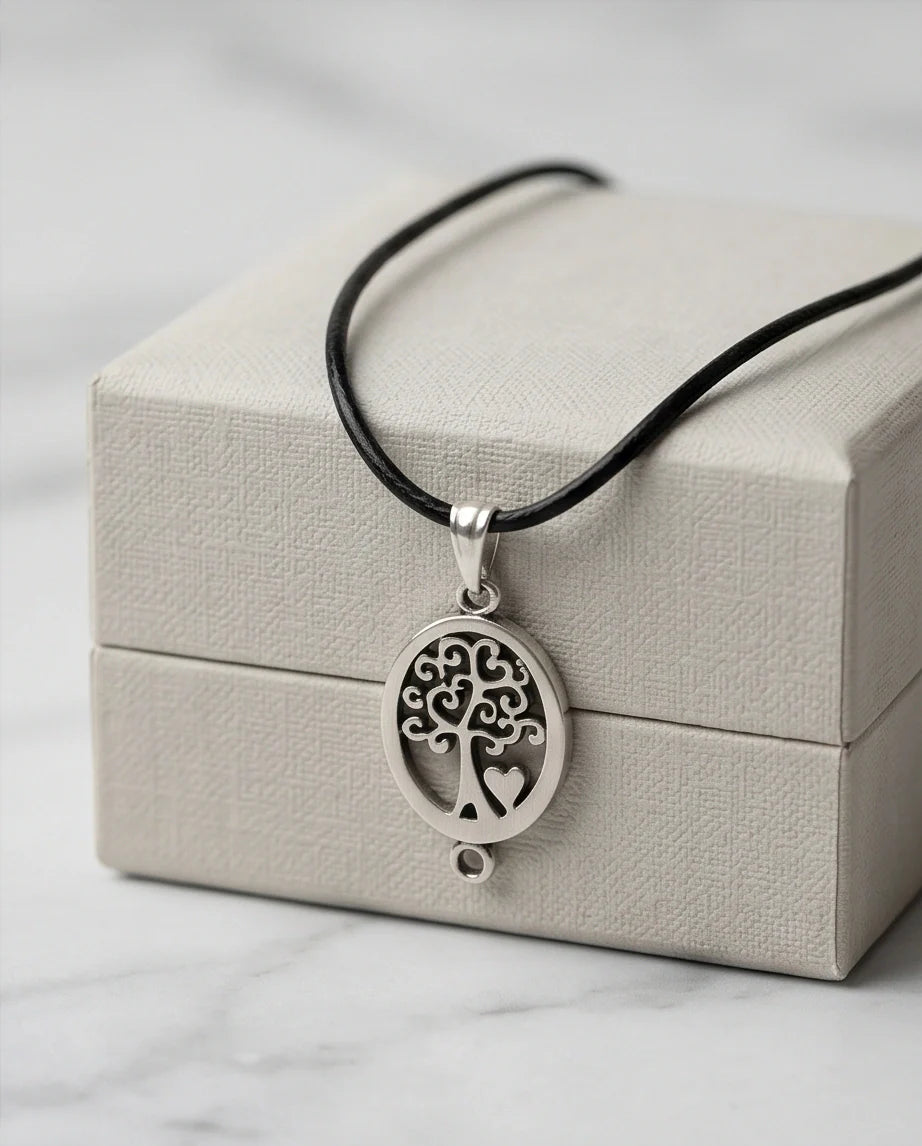 The Loving Roots: Whimsical Tree of Life & Heart Pendant Necklace