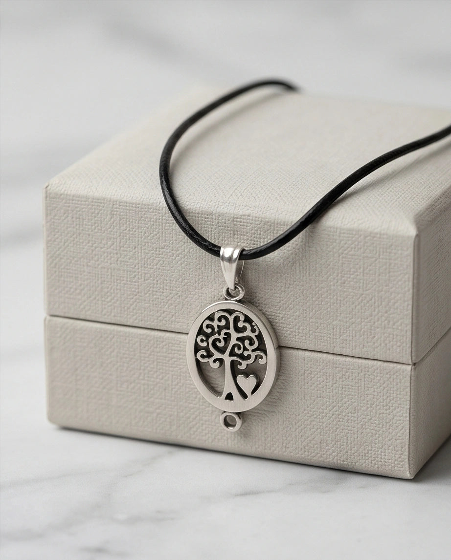 The Loving Roots: Whimsical Tree of Life & Heart Pendant Necklace