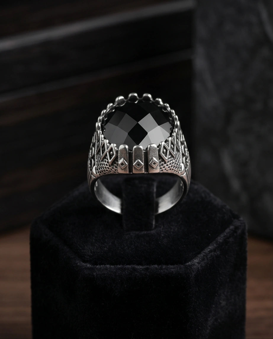 Imperial Onyx Fortress Signet Ring