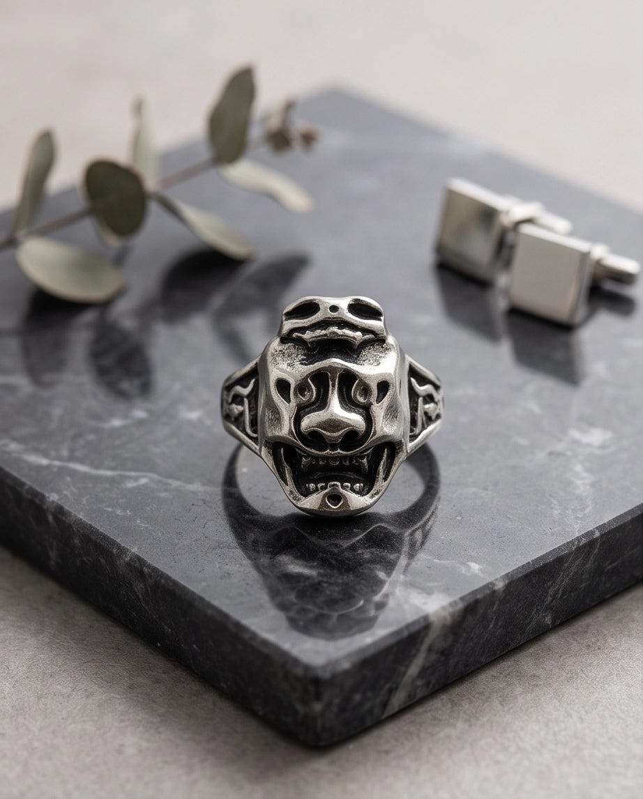 Oni Mask Sculpted Ring