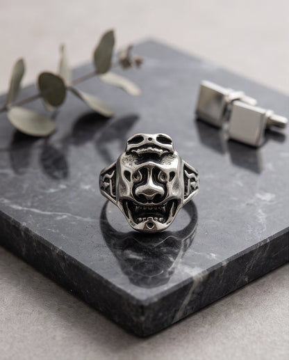 Oni Mask Sculpted Ring
