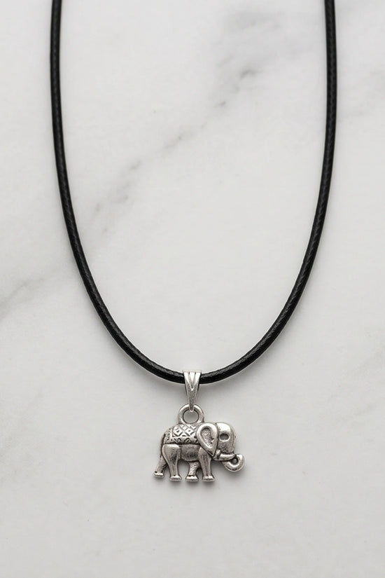 Silver Lucky Elephant Pendant Necklace