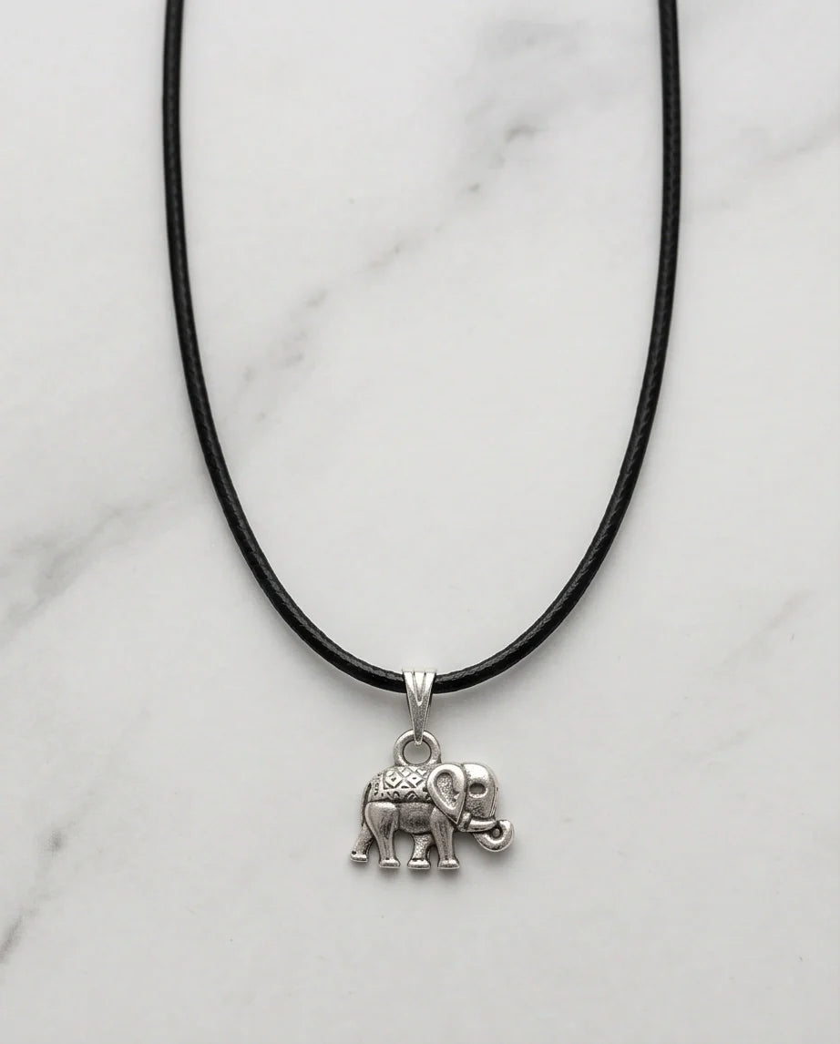 Silver Lucky Elephant Pendant Necklace