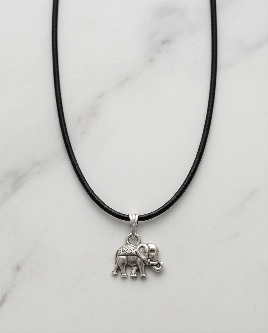 Silver Lucky Elephant Pendant Necklace
