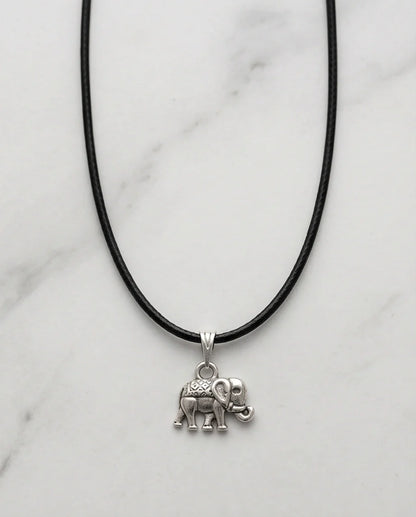 Silver Lucky Elephant Pendant Necklace