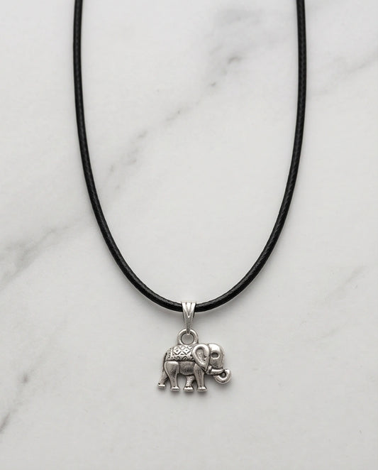 Silver Lucky Elephant Pendant Necklace