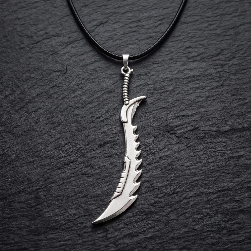 Serrated Scimitar Blade Pendant