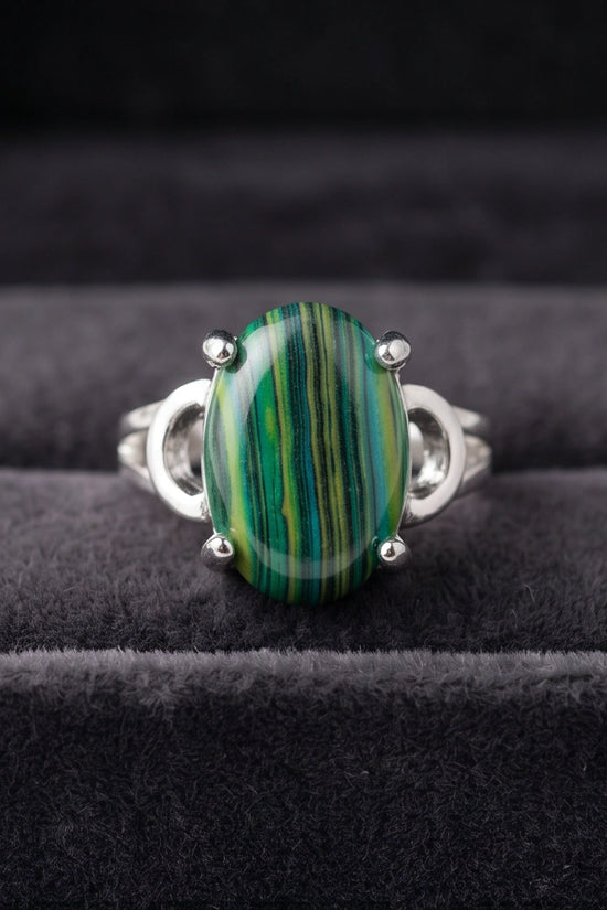 Verdant Aurora Malachite Statement Ring