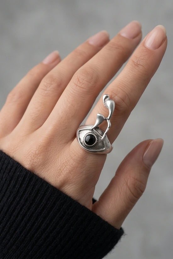 Gothic Evil Eye Abstract Figural Ring