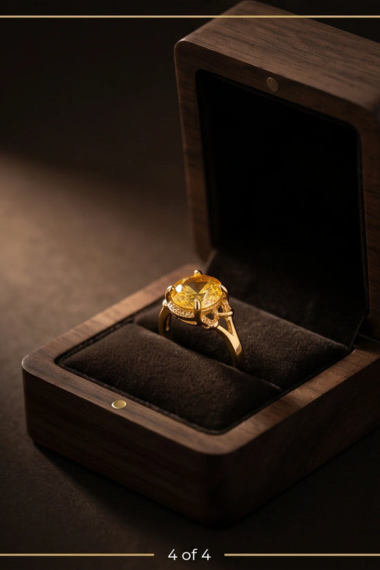 Golden Solis Citrine Filigree Ring