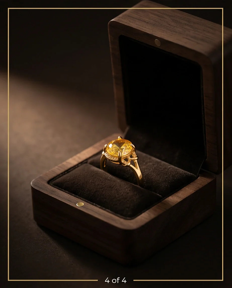 Golden Solis Citrine Filigree Ring