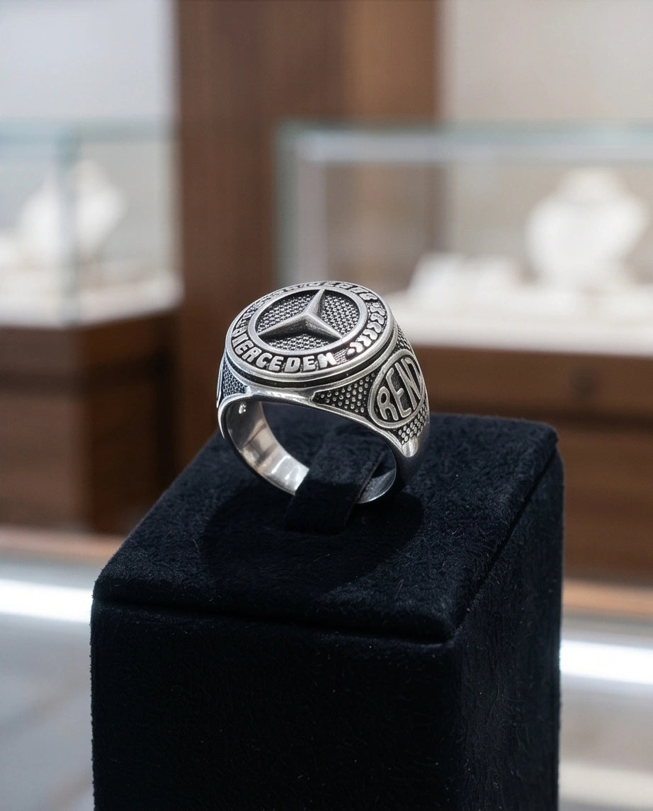 Vintage Silver Mercedes-Benz Signet Ring