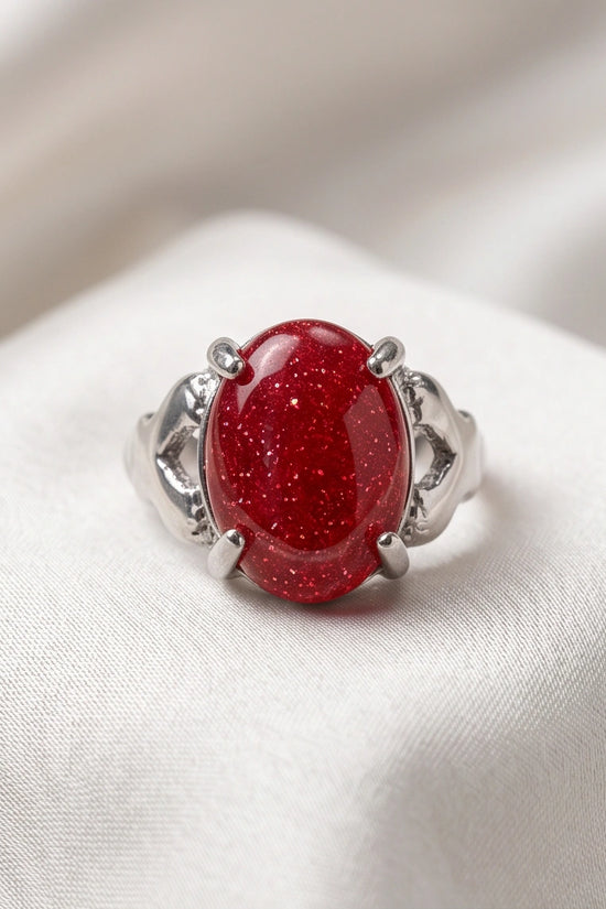 Majestic Lion Red Goldstone Ring