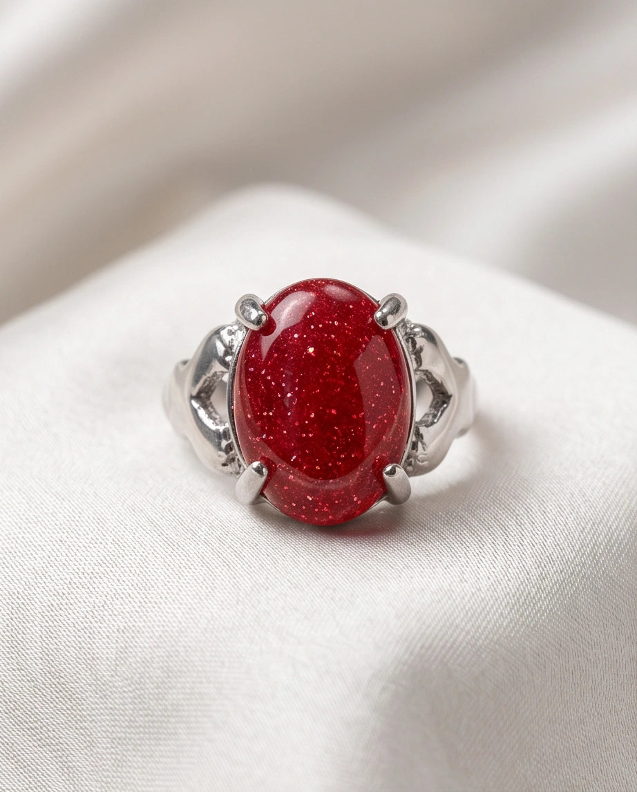 Majestic Lion Red Goldstone Ring