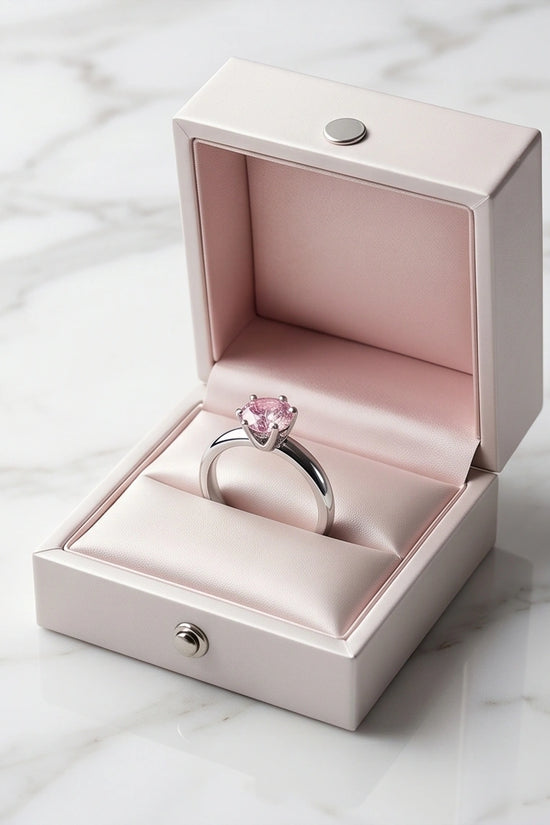 Sterling Silver Classic Round-Cut Pink Sapphire Solitaire Ring