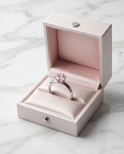 Sterling Silver Classic Round-Cut Pink Sapphire Solitaire Ring